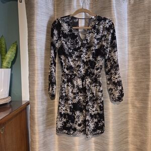 Xhilaration Black and White Floral Dress